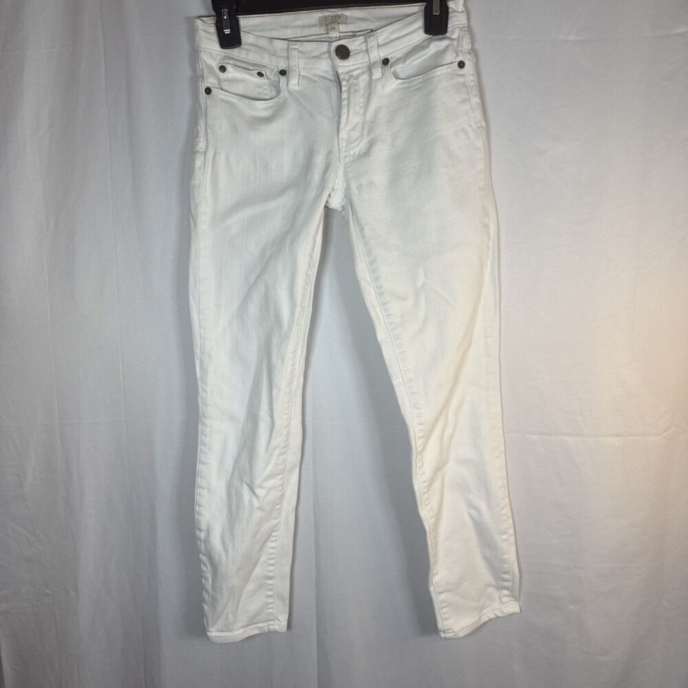 J. Crew Women's White Low Rise Skinny Denim Jeans Size 24 Preowned